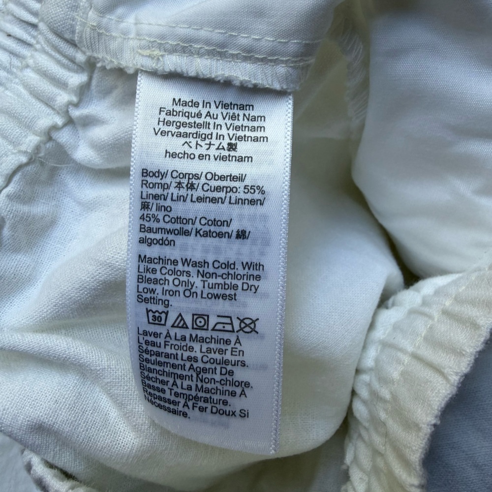J.Crew White Pull-On Drawstring Linen Pants Size 6 - Picture 4 of 9